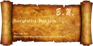 Berghold Marica névjegykártya